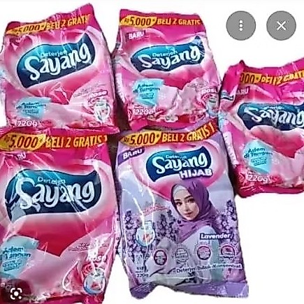 Sayang Deterjen Bubuk 220gram / Deterjen Sayang 220gram sabun cuci baju SAYANG DETERJEN