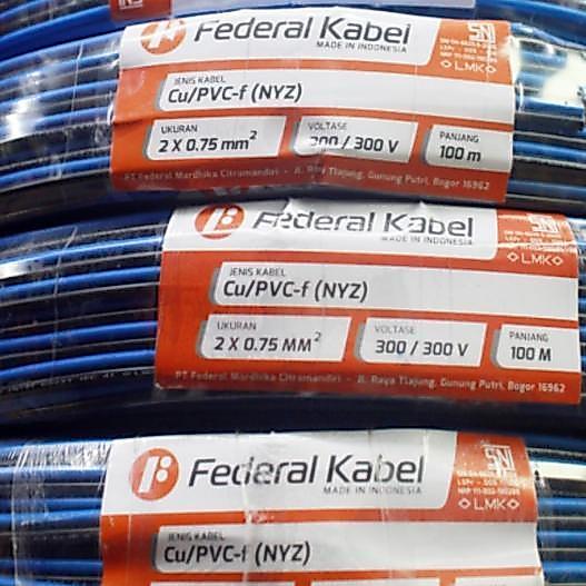 Kabel Twin Round NYZ 2x0,75 2x0.75 2x0,75mm Federal @100meter