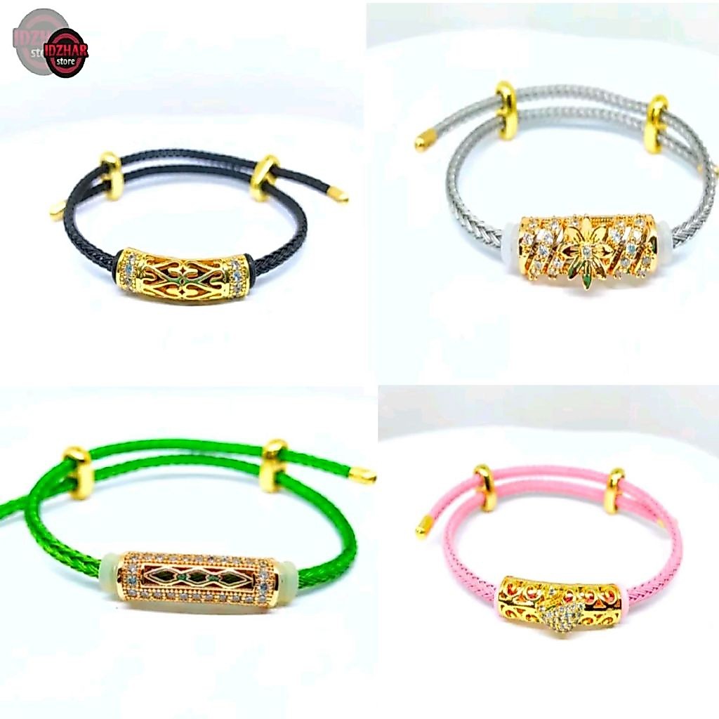 Gelang Tali Wire Rope Waterproof dengan Charm Xhuping