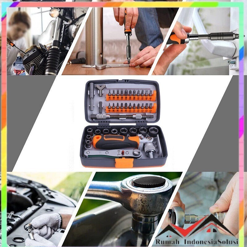 

- AOTUO Set Kunci Ratchet Screwdriver Household Repair Tools 38in1 - 2880A -