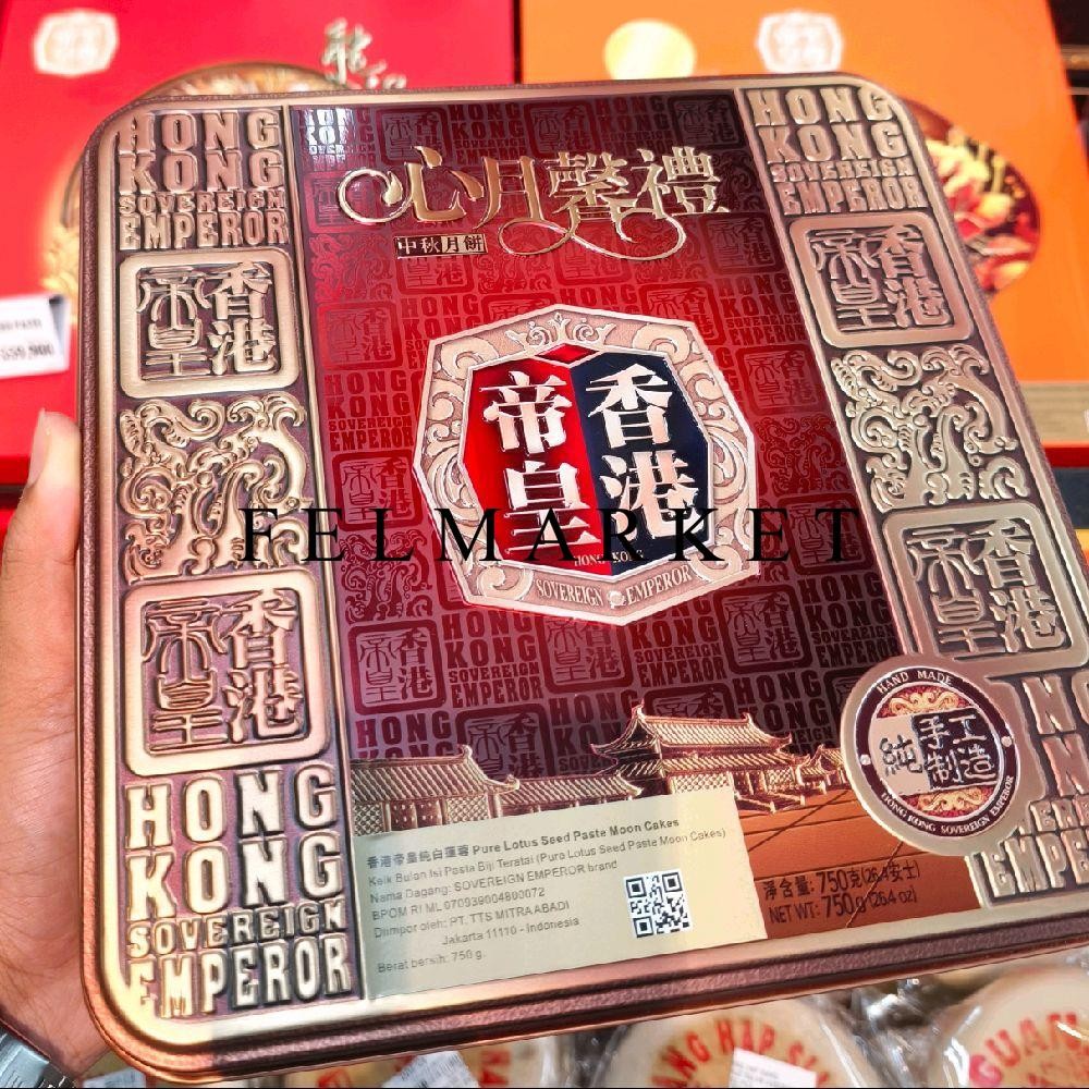 

Kue Bulan King Hong Kong Pure Lotus Seed Paste Mooncake / Kue Bulan Isi Pasta Biji Teratai / Mooncake Hongkong / Box
