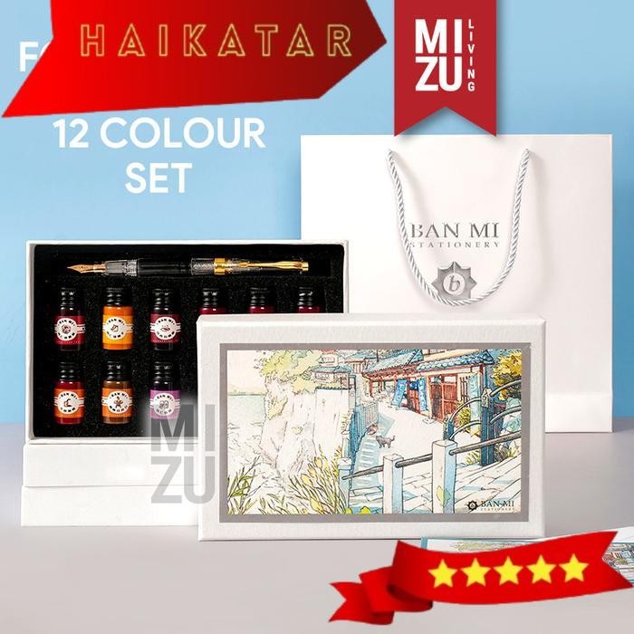 

BANMI MACARON 12 WATERPROOF Fountain Pen Brush Ink SET Calligraphy Set Tinta Glitter Shimmer Ink - FOUNTAIN PEN, 12 INK REGULAR