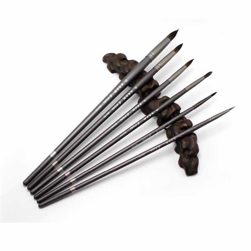 

6 pcs Professional Set Squirrel Hair Round Pointed Artist Paintbrush Pen watercolor Oil Painting Art Supplies For Acrylic Art Br