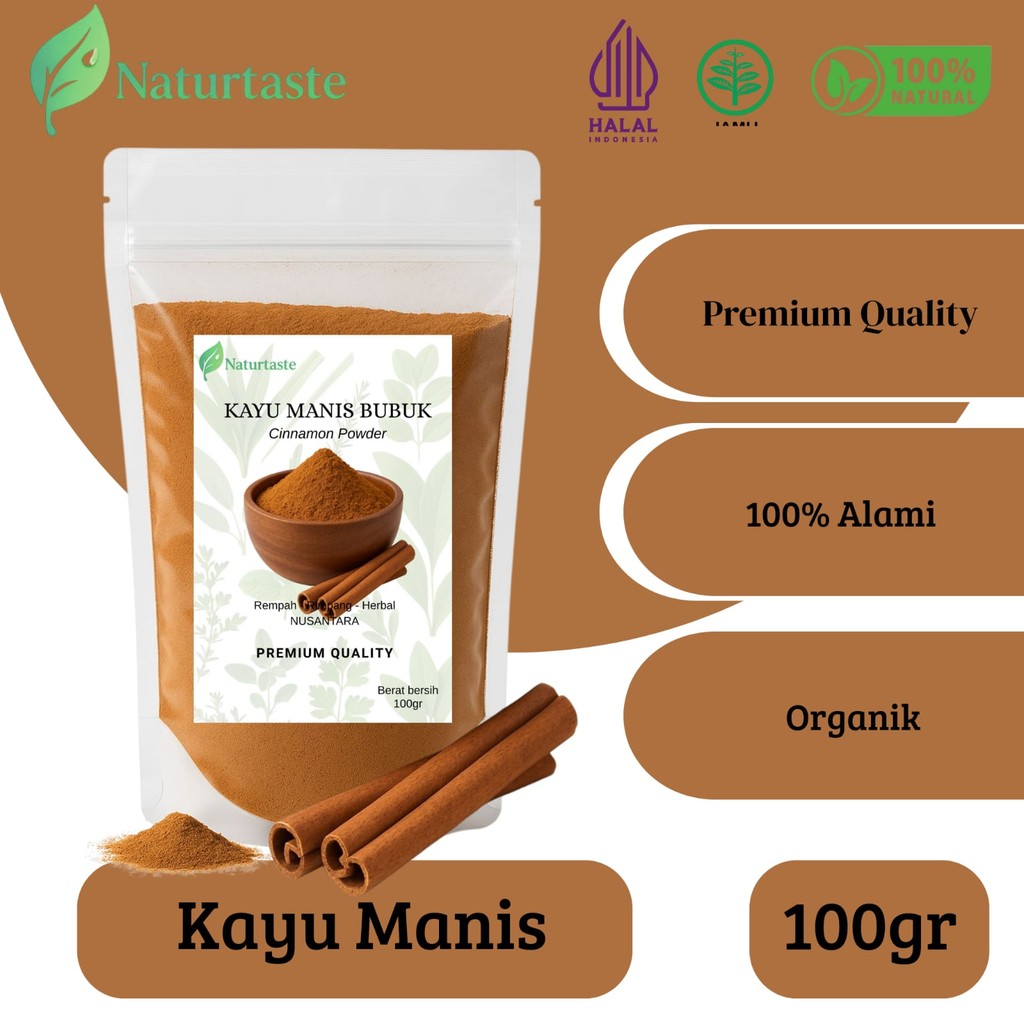

Naturtaste Kayu Manis Bubuk 100gr | Kualitas Super Premium Grade A | Rempah - Rimpang - Herbal Nusantara