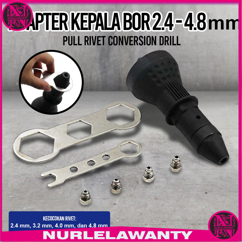 

- Xueliee Pull Rivet Conversion Drill Adaptor Kepala Bor 2.4-4.8mm - 2076B -