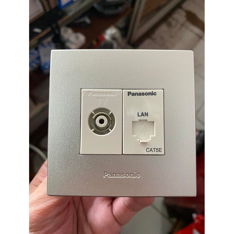 Outlet data cat5e dan out let tv antena panasonic SILVER lan cat 5e