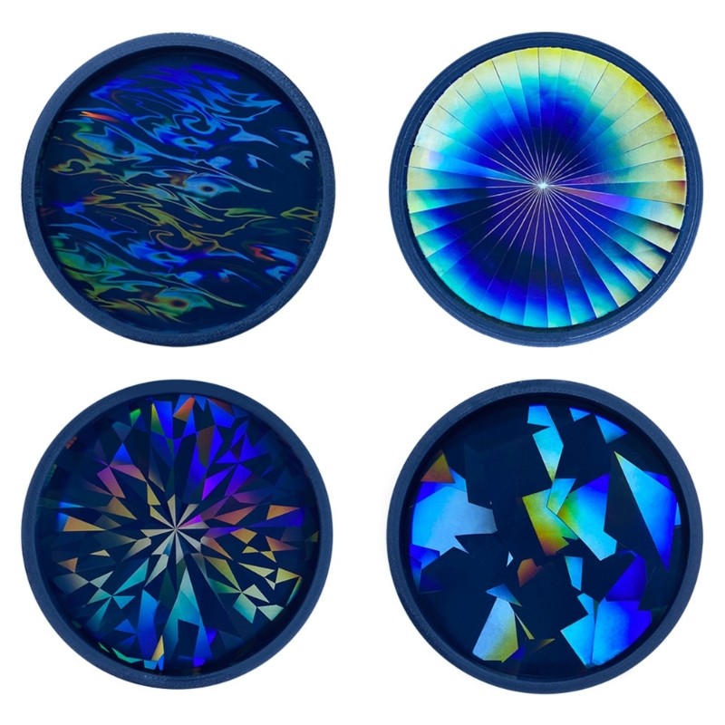 

Holographic Coaster Molds for Epoxy Resin DIY Light and Shadow Snowflake Cup Mat Silicone Mold Storage Tray
