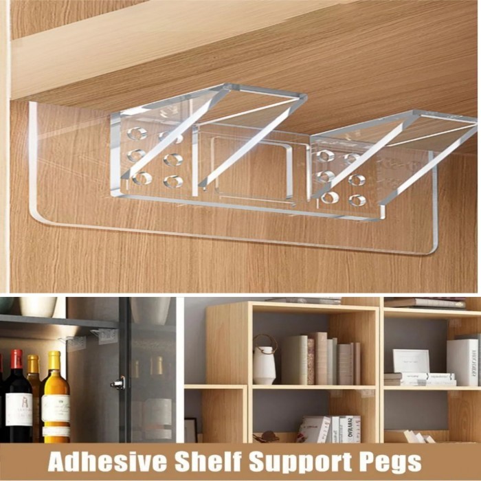 siku tempel lemari rak sepatu baju penyangga ambalan hook bracket papan laci kaca etalase