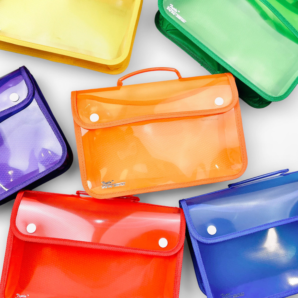 

TOPLA Brief Bag – Tas Map Dokumen F4 Folio dengan Handle, Kancing Desain Premium Sekolah & Kerja