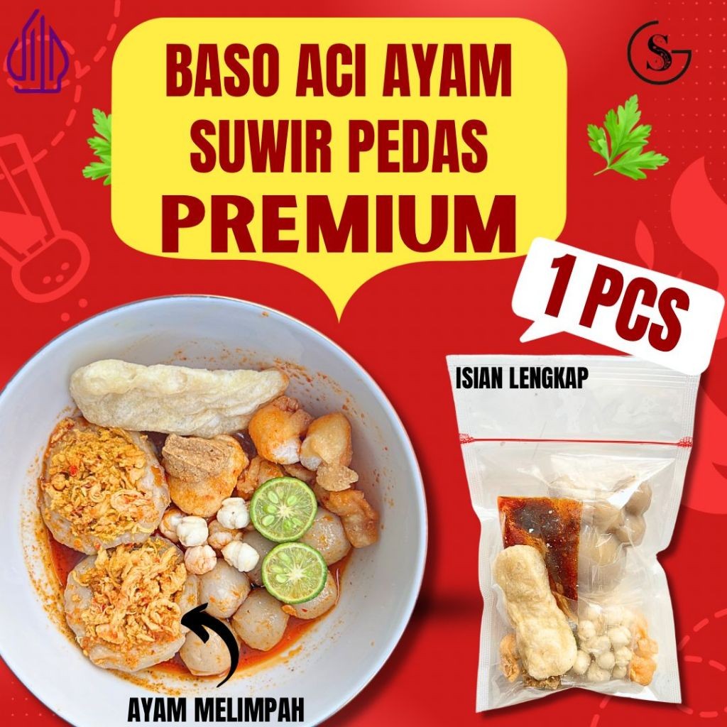 

[TERLARIS ] 1pcs Baso Aci Ayam Suwir Pedas Ayam Lebih Lengkap Hotpot Instan Food Kaldu Kuah Mie- GUDANGSNACK TGR AV