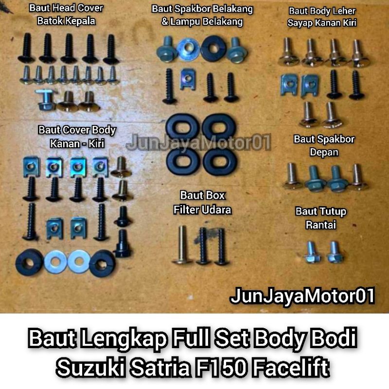 COD / Promo / original / Baut Fullset Suzuki Satria Fu 150 Facelift Lengkap Full Set Bodi Motorcycle