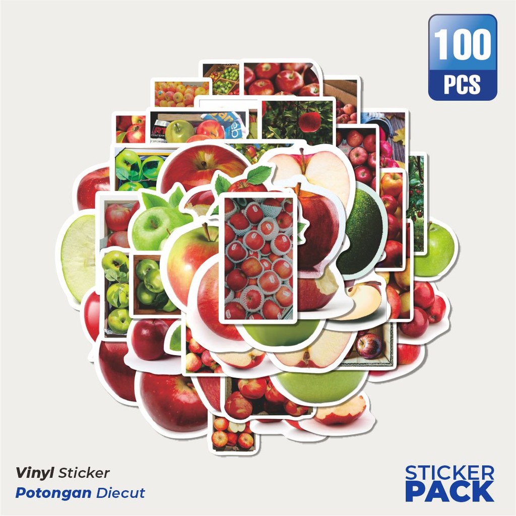 

Terbaru! 50 pcs Stiker Buah Apel V2 Dekorasi Lucu Kreatif untuk Notebook, Skateboard, HP