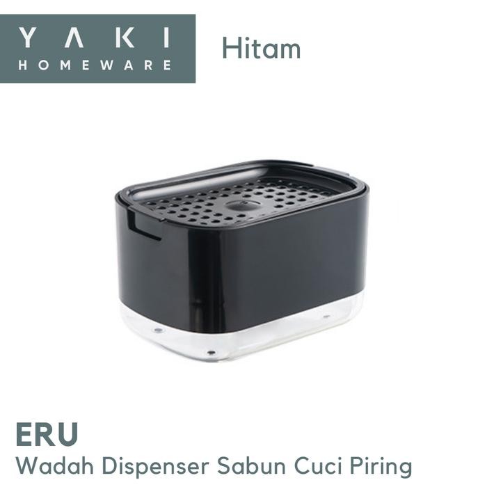 

【YAKI】Dispenser Soap Dish Sponge Tempat Sabun Cuci Piring Push Efisien - Hitam