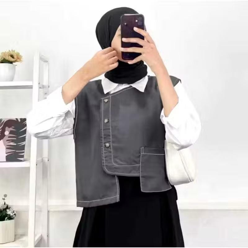ELODIE VEST Rompi Wanita Basic Lengan Panjang Kekinian