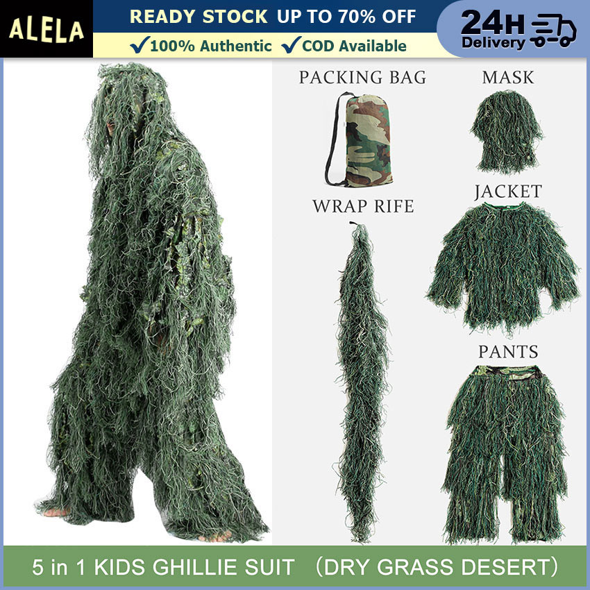 1 Set Ghillie Suit Baju Gili Camo Kostum Baju Karnaval Anak Dewasa
