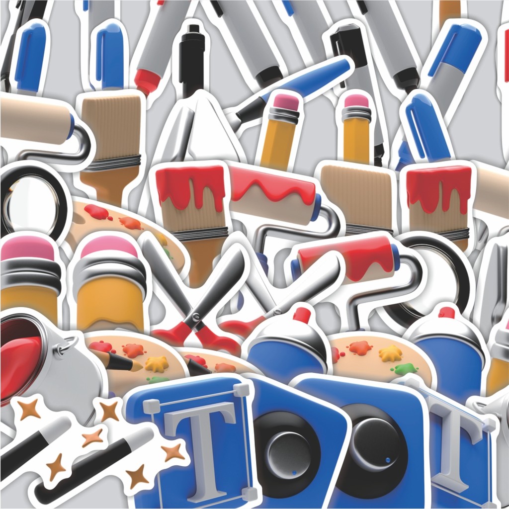 

Stiker Cutting Pack Stiker Element Lukisan Crayon 3D Isi 100Pcs Series Aesthetic Lucu Keren Untuk Koper Bahan Vynil