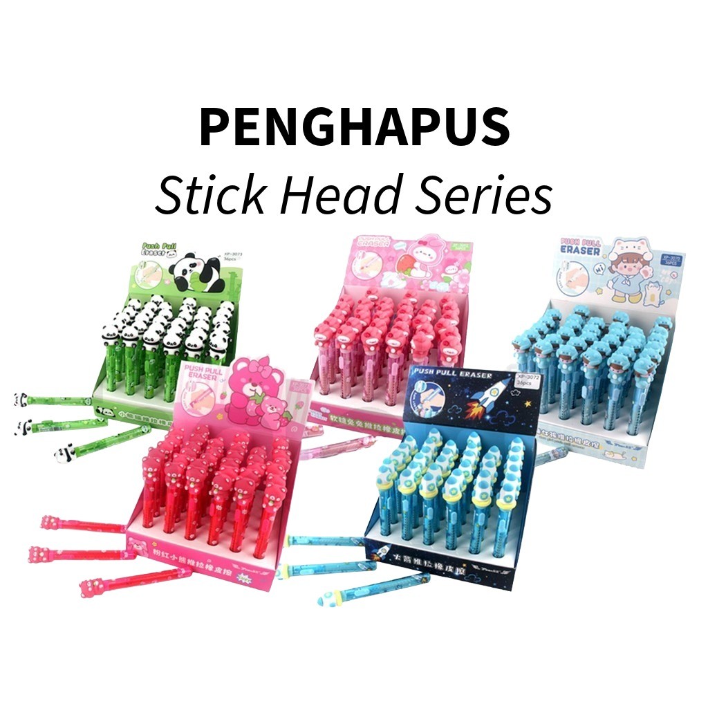 

❤️️1buah Penghapus Stick Karakter / 1pcs Penghapus Stick Kepala Boneka❤️️