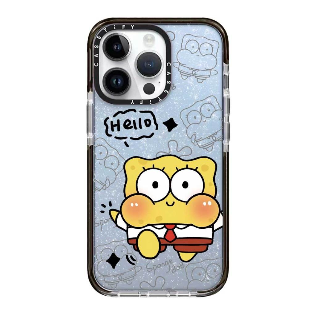 New SpongeBob SquarePants Glitter casetify Phone case for iPhone16ProMax case Compatible iPhone14plu