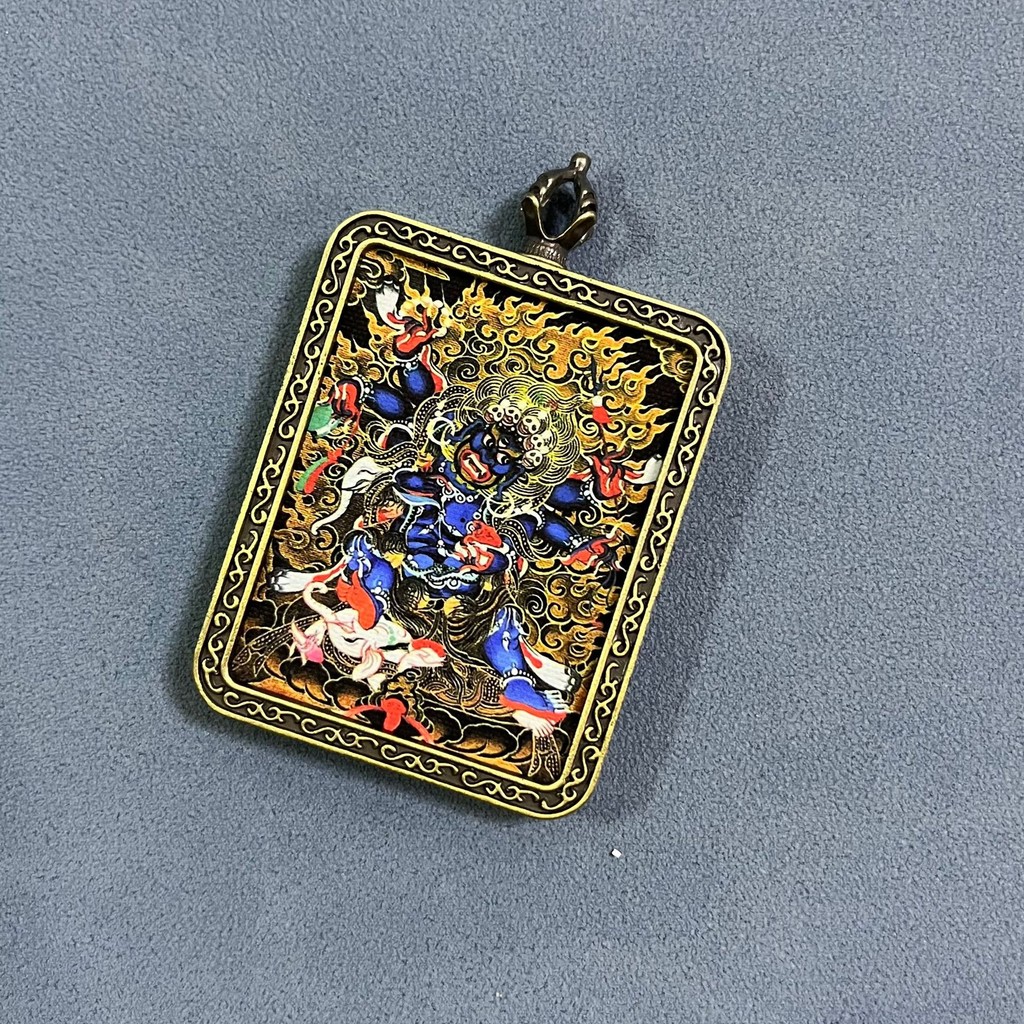 Tidak murni Xizang thangka liontin tin hari hitam besar thangka jimat indah biara aksesoris distribu