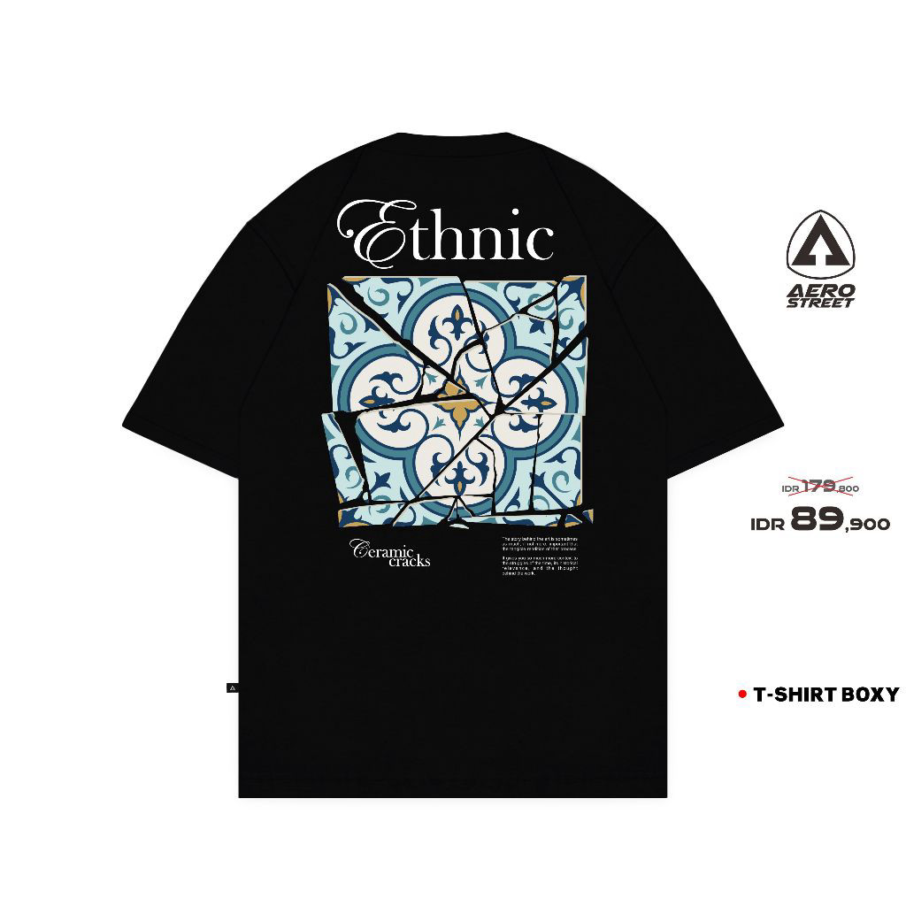 Kaos Aerostreet Boxy Etnik Hitam - Kaos FADAA