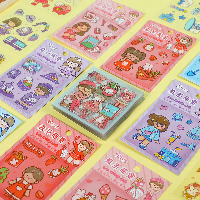 

-JOJU- 1SET ISI 20 LEMBAR STICKER MOTIF GADIS IMUT / STICKER MOTIF ANAK LAKI-LAKI / STICKER MOTIF BUNNY KAWAI