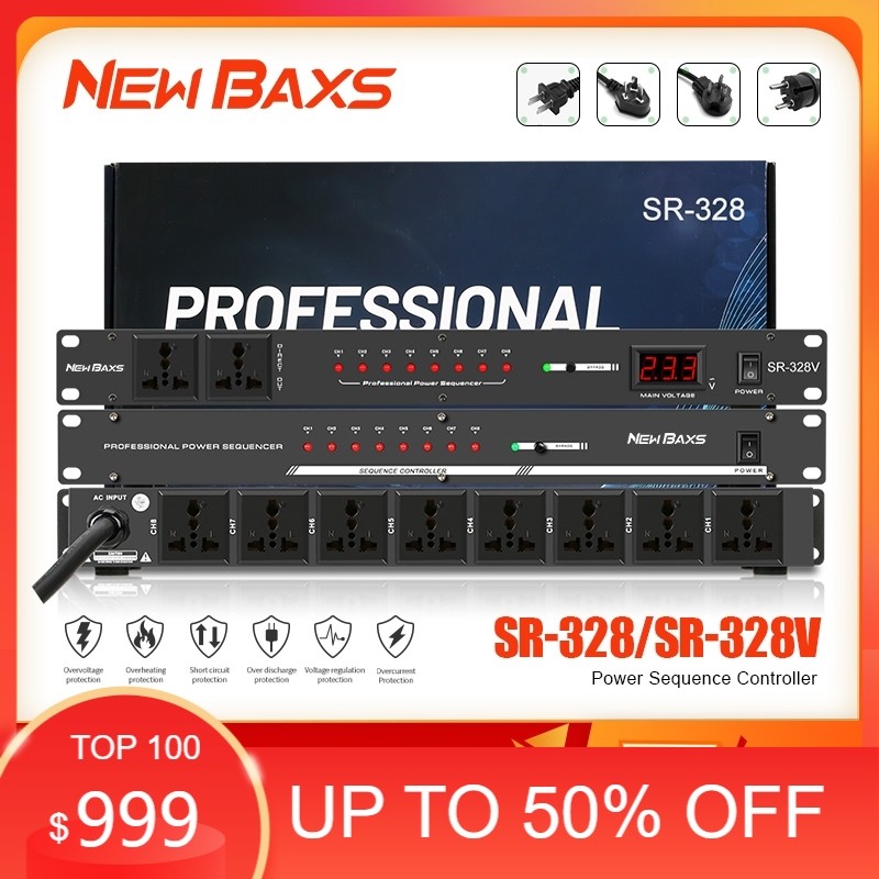 NEW BAXS Pengurus kuasa SR-328/SR-328V 8channel 40 amp power controller Audiosystem power timing is 