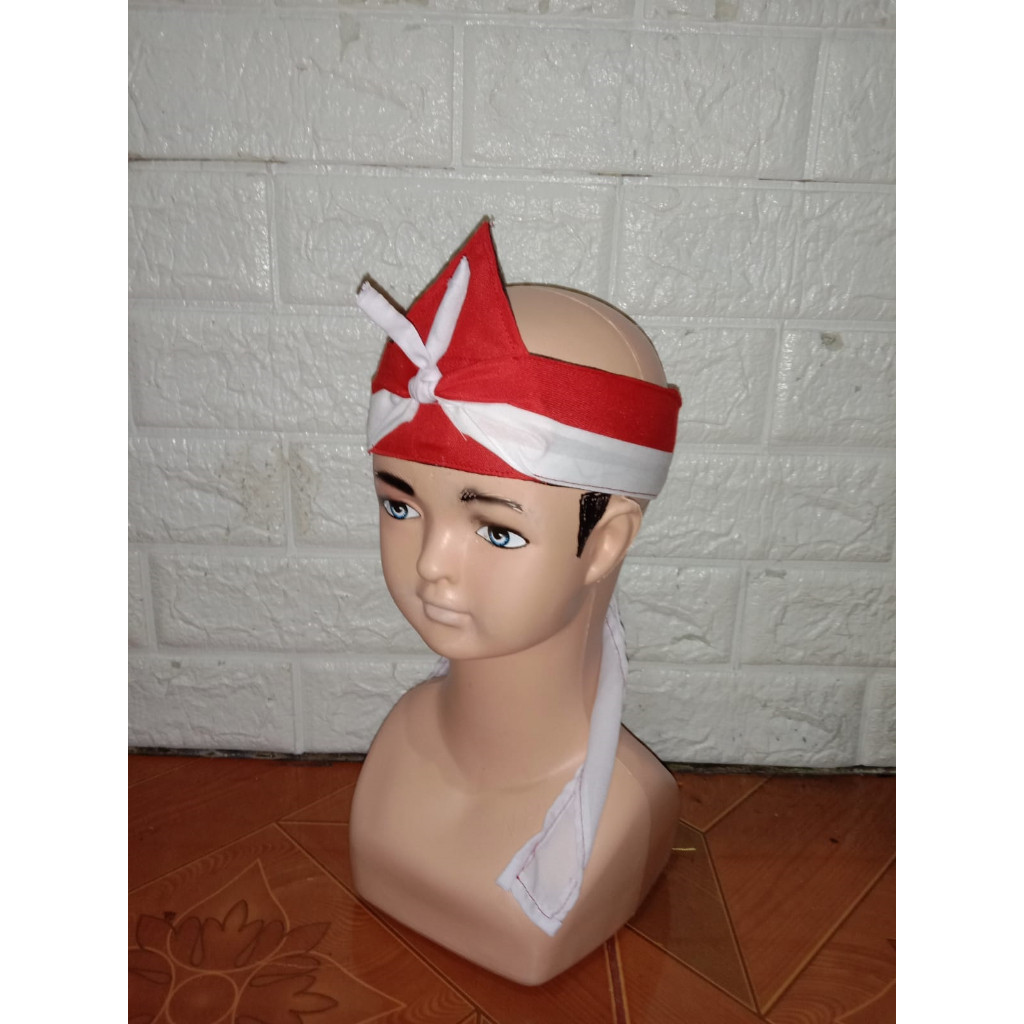 bisa cod TERBARU Ikat kepala merah putih 17 agustus / bando merah putih ukuran ANAK / bendera ikat k