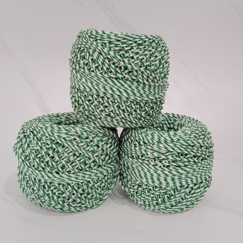 

Tali Baker's Twine Lebaran Hijau Putih 2mm/Pita Hijau Putih Idul Fitri Per ROLL / Madame Packaging