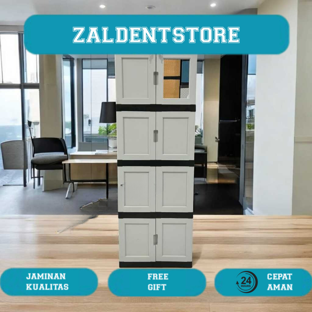 Lemari Pakaian Plastik / Lemari Plastik / Lemari Plastik JUMBO Susun KACA KUNCI