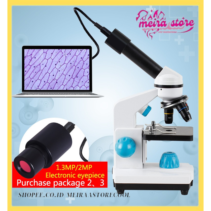 Entry Level Student HD Microscope Monocular Zoom 2000x Science Lab Education 1.3MP USB Electronic Ey