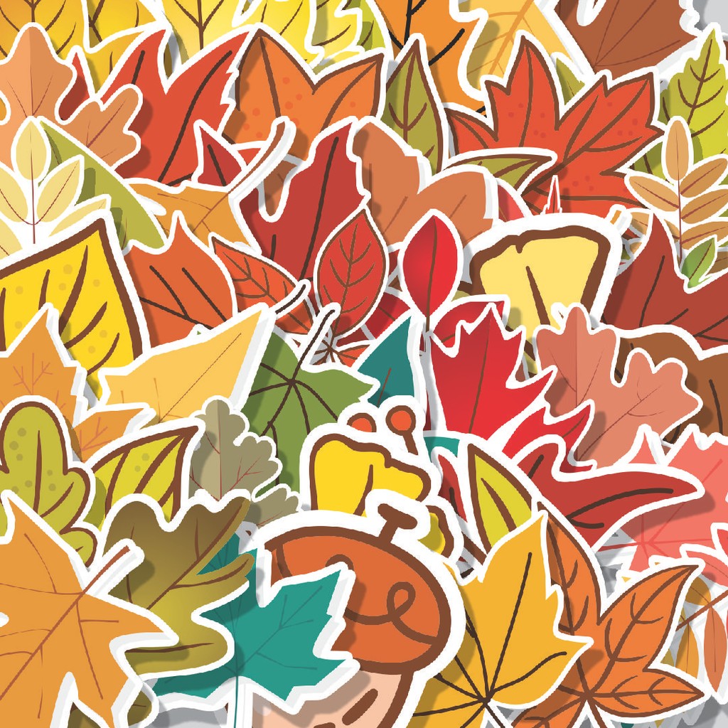 

Stiker Cutting Pack Stiker Daun Musim Gugur Isi 100Pcs Series Aesthetic Lucu Keren Untuk Koper Bahan Vynil