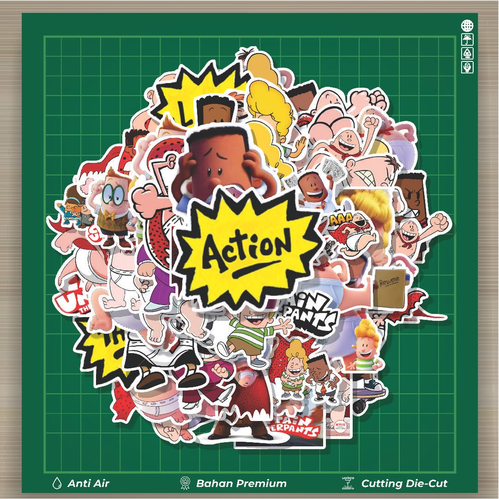 

HOT 50 PCS STIKER Stiker Kartun Captain Underpants Stiker Fashion Cars Decal Dingin Kartu Album Custom Vinyl Anti Air- Sticker Aesthetic Buku Journal Koper Casing HP Tablet Laptop Helm Motor Botol Minum
