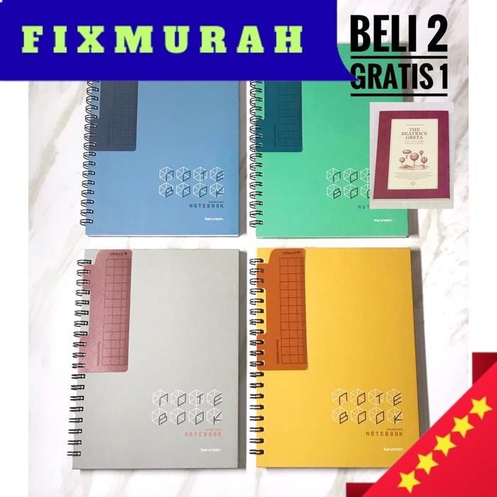 

Buku tulis spiral notebook B5, extra bookmark pasang copot