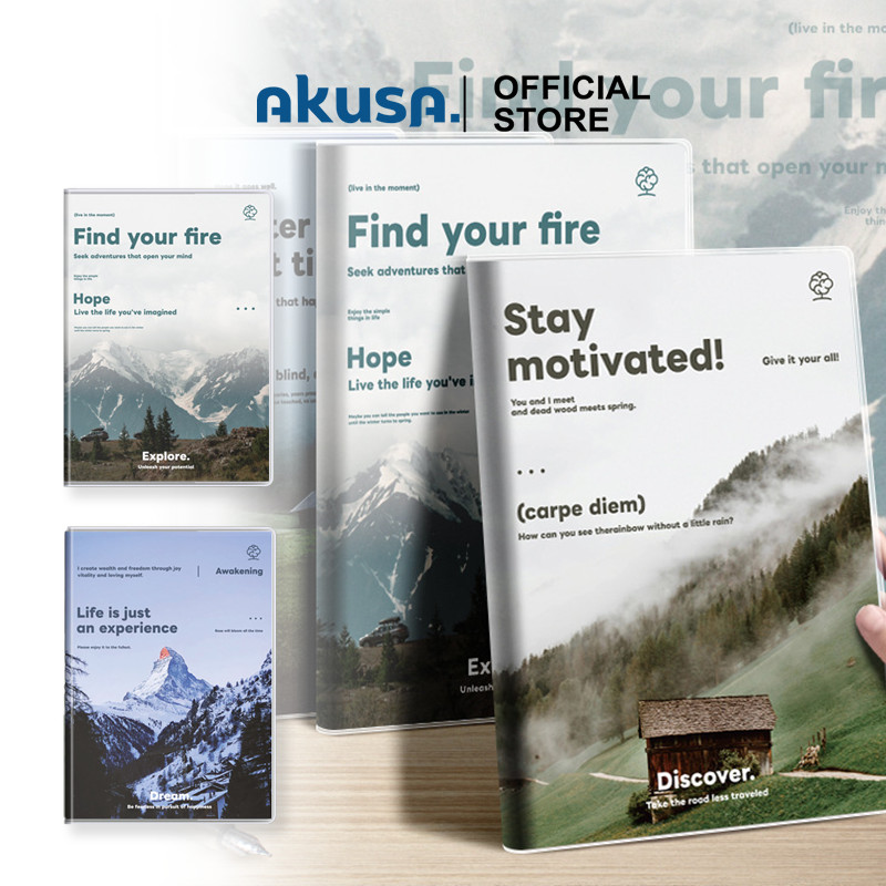 

AKUSA Notebook A5/B5 56 Lembar Soft Cover Buku Catatan Harian Journaling Kertas Tidak Tembus Sampul Bening SCB001