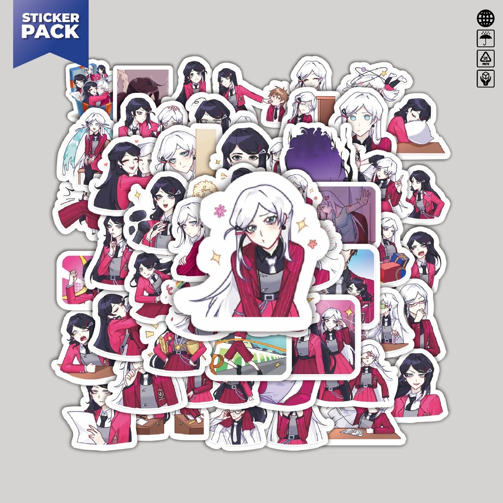 

[100PCS]Stiker Pack Stiker Kartun Twins Vee & Kate Aesthetic Vinyl Anti Air Dekorasi Sticker Laptop Buku Journal Koper Helm Casing HP Gitar Helm Skateboard