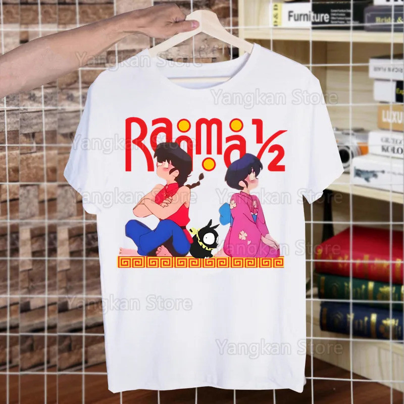 Tren Baru Kaos Ranma 12 Musim Panas Pria/Wanita Hip Hop Cetakan Lucu Kaos Ranma 1⁄2 Streetwear Kaos 