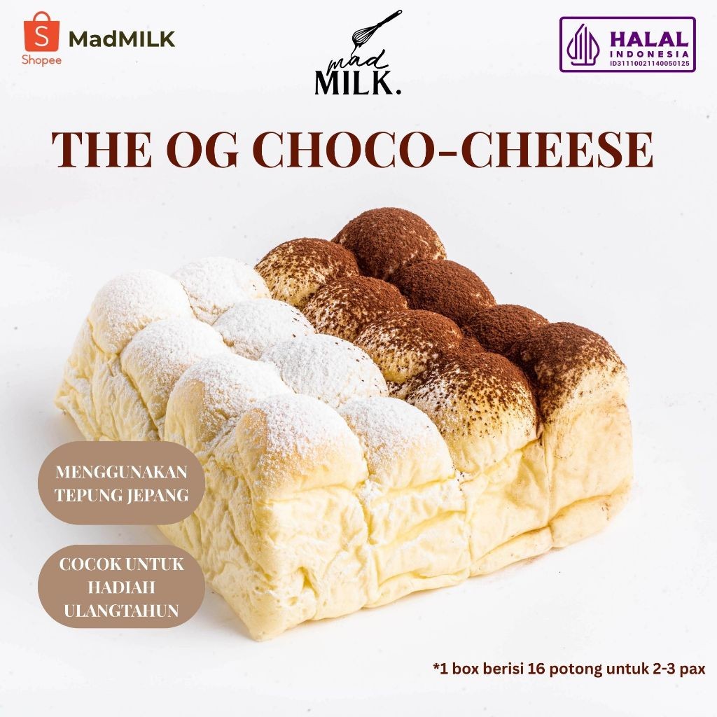

Roti Sobek Milkbuns Madmilk | OG Mix Coklat Keju Isi 16 | Super Lembut & Premium