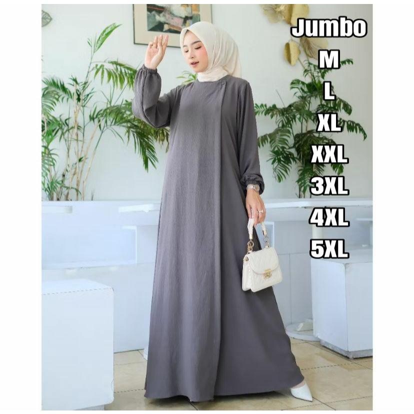 MACIAS_ Maryam Dress Gamis Simpel Elegan Polos Ukuran Jumbo LD 140 // Gamis Jumbo Simpel Polos // Ga