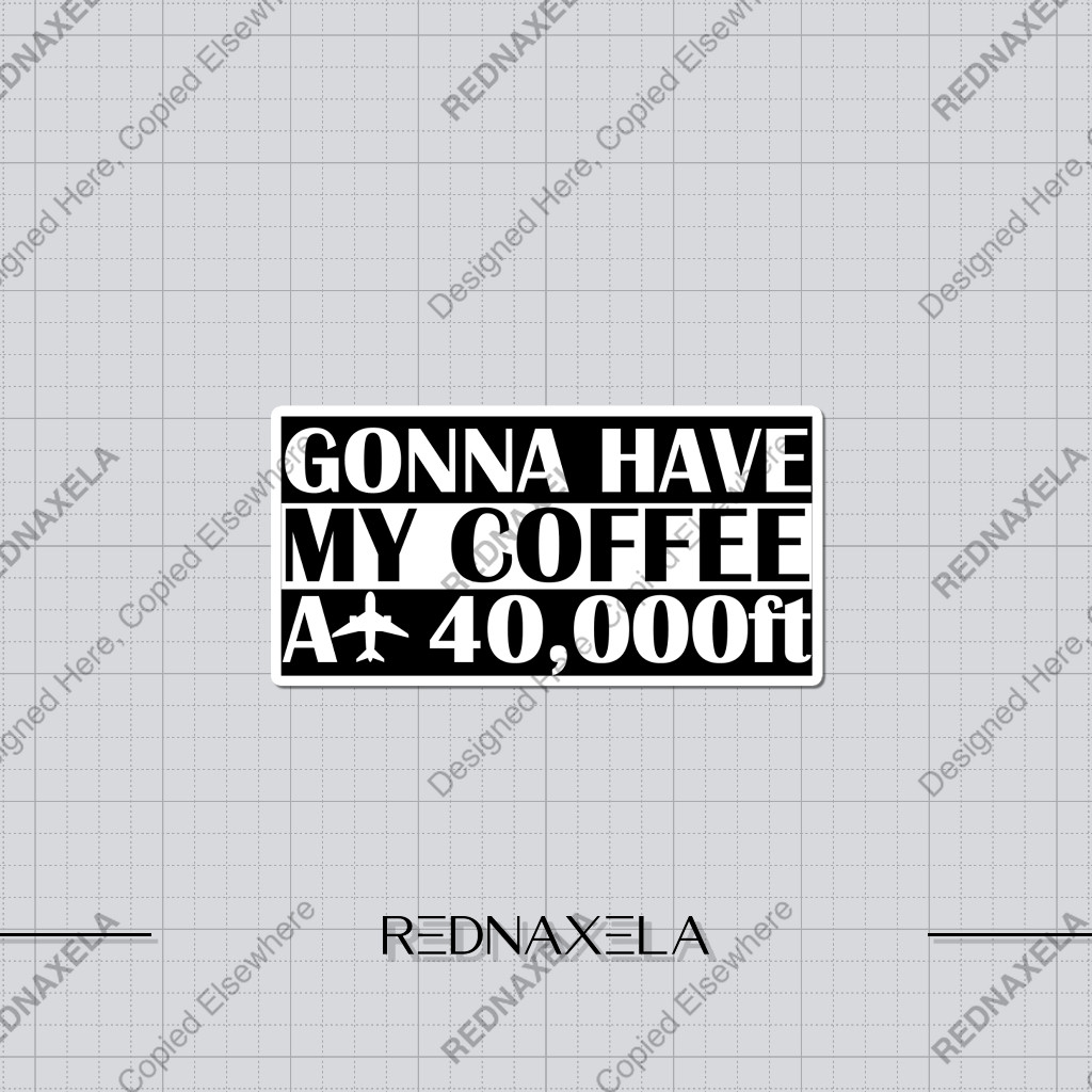 Stiker Vinyl Stiker Koper Coffee 40k ft Travel Suitcase Sticker