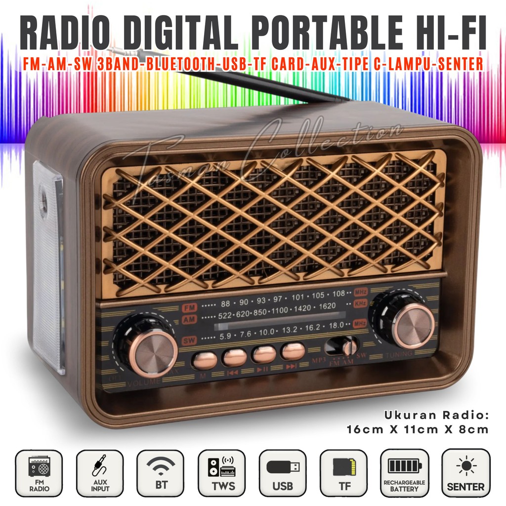 SERBA COD NEWW Speaker Bluetooth Full Bass Radio Multimedia FLECO F-3030BLT Fitur Radio FM/AM/SW/Blu