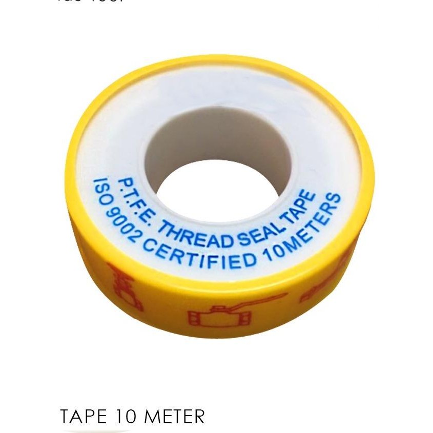 

AIR Seal Tape – Seltip / Isolasi kran Drat Pipa PTFE Kuning 12 Meter