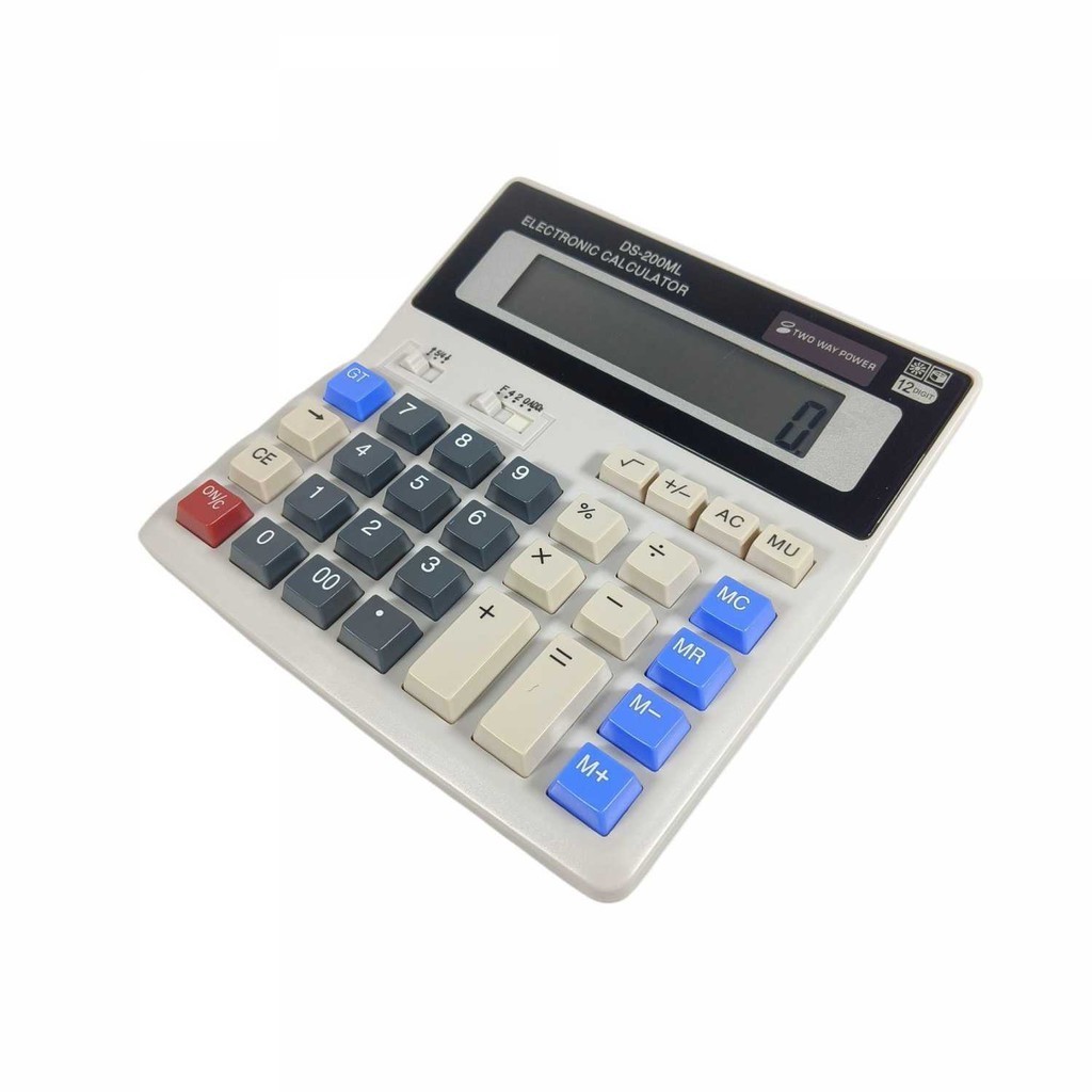 

MRNSTREDEXIN Kalkulator 12 Digit Large LCD Display Two Way Power Solar - DS-200ML