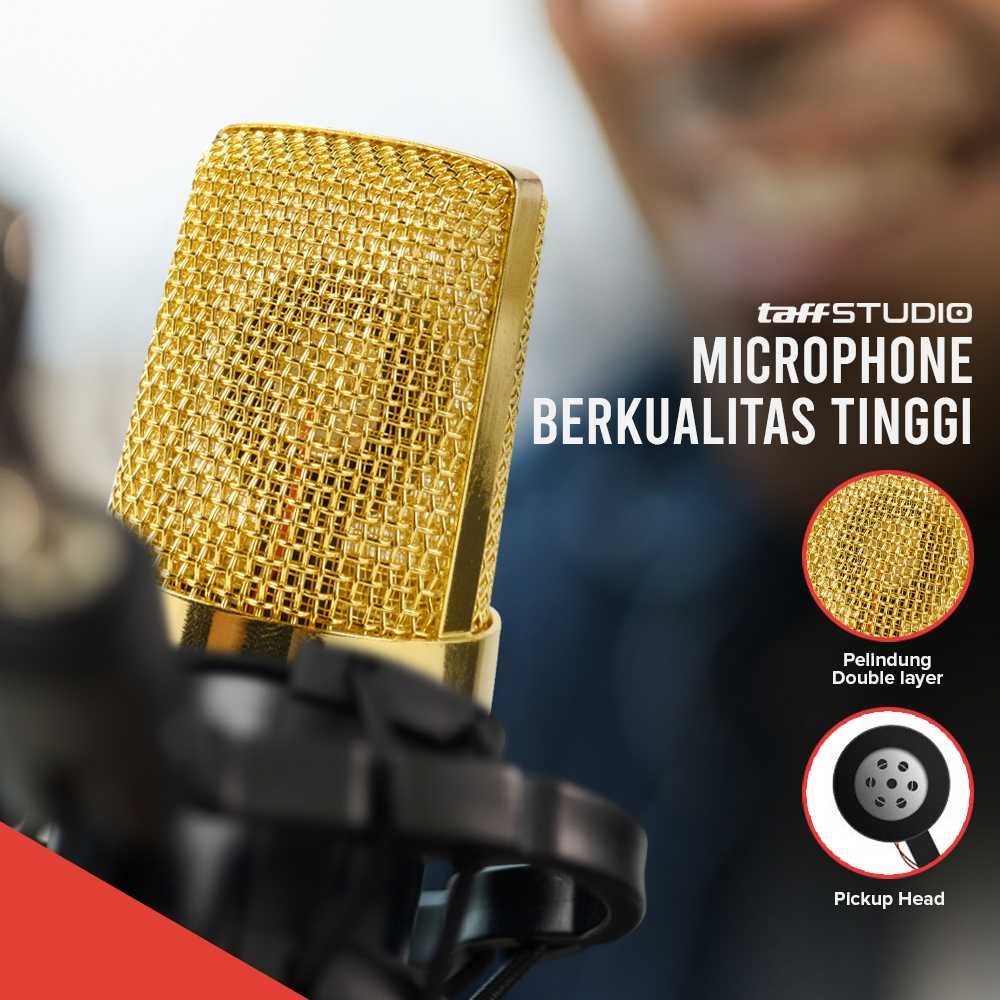 COD Set Lengkap Microphone Mic Condenser Kabel Jack 3.5mm Universal Shock Proof Untuk Gaming Studio 