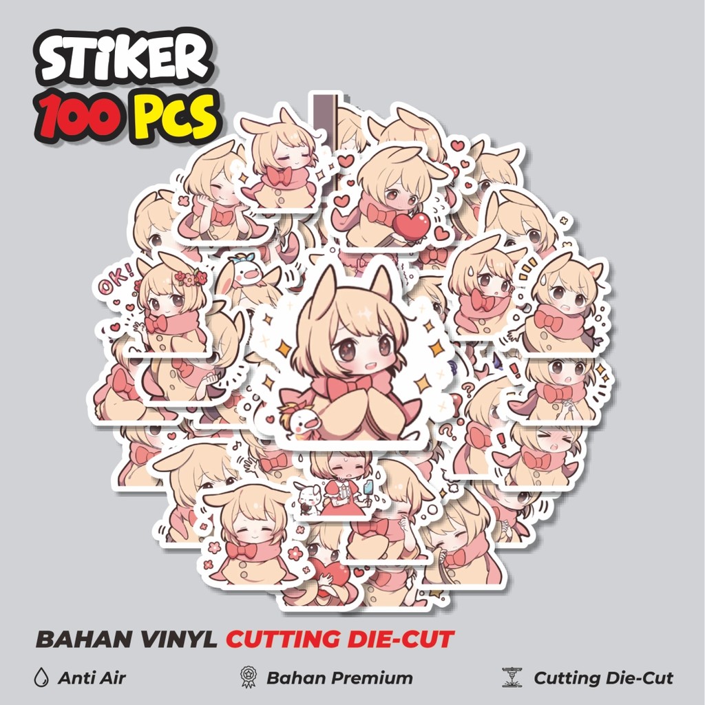 

Terbaru! 50 pcs Stiker Funny Character Cute Bunny Girl Dekorasi Lucu Kreatif untuk Notebook, Skateboard, HP