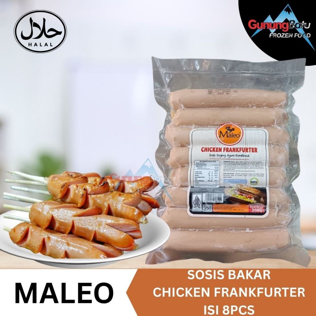 

MALEO SAUSAGE CHICKEN FRANKFURTER / SOSIS BAKAR/ SOSIS GORENG ISI 8PCS