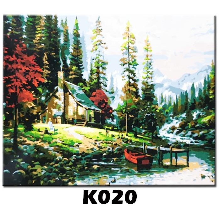 

METH LANDSCAPE A PAINT BY NUMBER PAINTING BY NUMBERS DIY LUKISAN ACRILYC PARIS ALAM ART SET MELUKIS - K035, TANPA FRAME