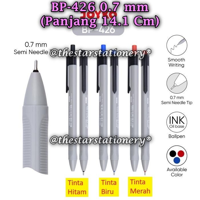 

(1 Pak isi 12 Biji) Bolpen JOYKO BP-426 0.7 mm JOYKO Ball Pen Pulpen Pena BP-426 0.7 mm (1 Pak/12)