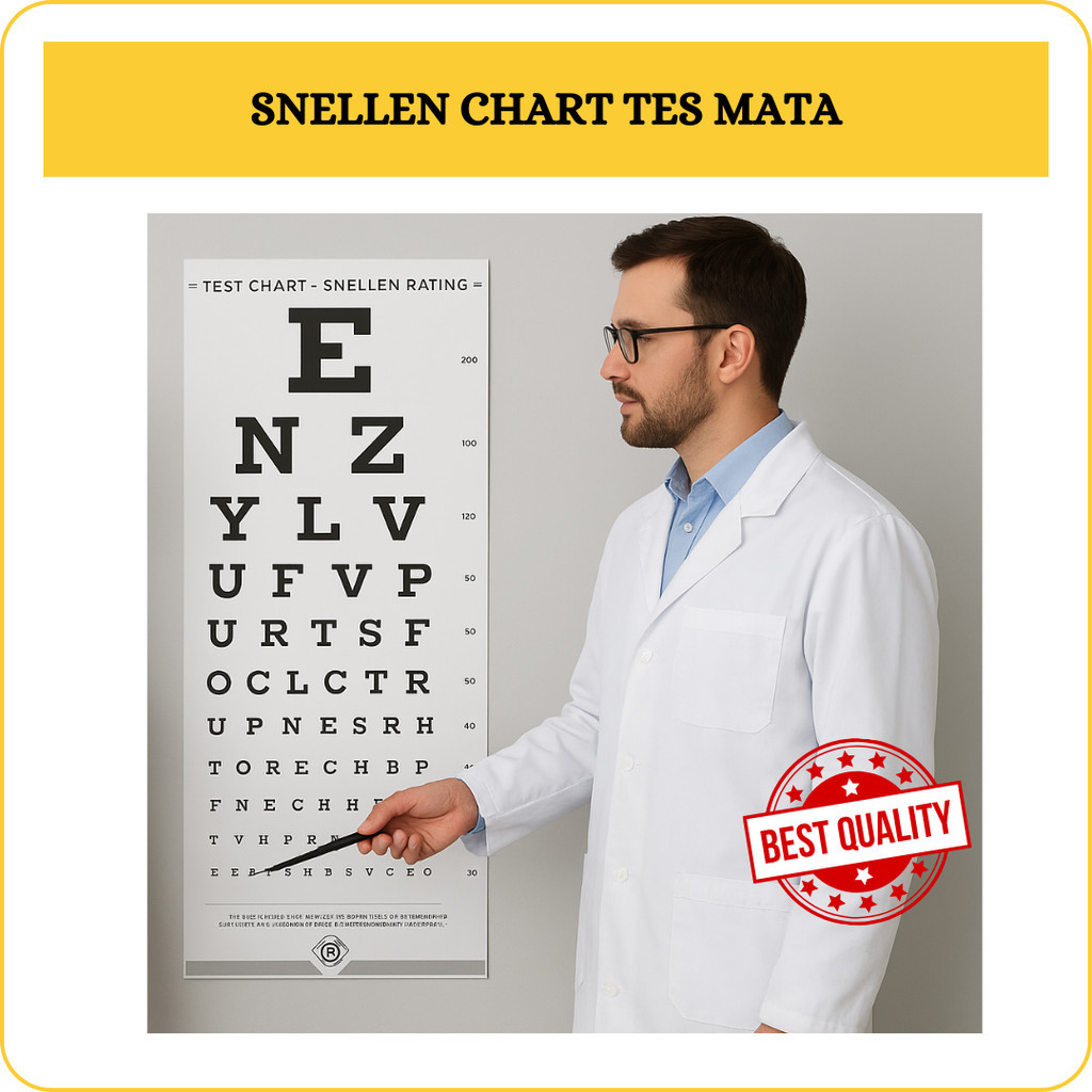 Snellen Chart Tes Visus Mata – Chart Huruf Besar Kecil Tes Rabun Dekat Jauh Miopi Hipermetropi