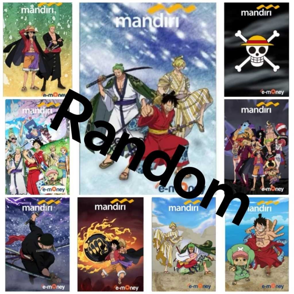 Kartu emoney One Piece etoll brizzi bri alfamart flazz bca e toll bisa isi ulang reload