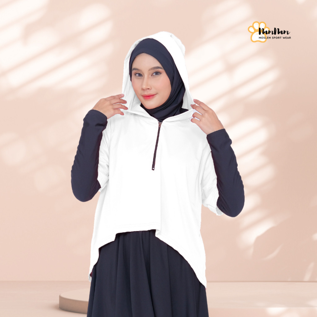 GERALSIR Asymmetric Hoodie Olahraga croptop Wanita Muslim